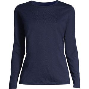 Lands' End PETITE XL Women's Relaxed Supima Cotton Long Sleeve Crewneck (C4)
